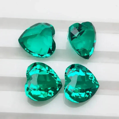 Lab Grown Colombia Emerald Green Color Heart Shape Gemstone for Diy Jewelry Earrings Making Material Selectable AGL Certificate