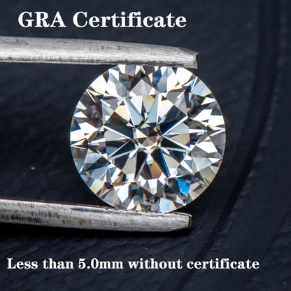 Moissanite Stone D Color Vvs1 Round Cut 0.1CT-12CT with GRA Certificate Wholesale Moissanite Loose Gemstones Jewelry Making 