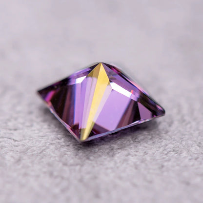Moissanite Gemstone Princess Cut Emperor Purple color Lab Grown Diamond Advanced Jewelry Making Materials with GRA Certificate