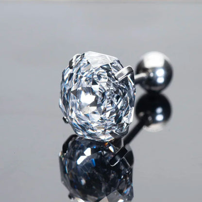 Cubic Zirconia Stainless Steel Earring Rose Cut Cinderella Color 8.0mm Jewelry for Women Wholesale 4 Prong Tragus Earrings