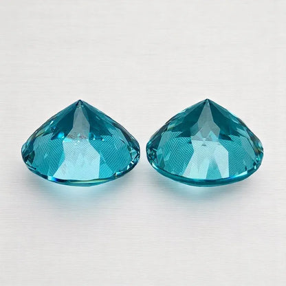 Lab Grown Paraiba Gemstones Round Shape 100 Faceted Cut Charm Beads for Diy Jewelry Making Materials Selectable AGL Certificate 