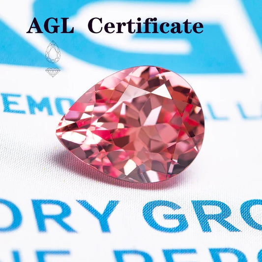 Lab Grown Sapphire Pear Shaped Red Lotus Extremely Shiny Quality DIY Ring Necklace Earrings Main Materials AGL Certificate 