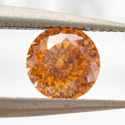 Moissanite Stone 100 Faceted Russia cut Orange Color Charms Gemstone DIY Ring Necklace Earrings Main Materials with Certificate