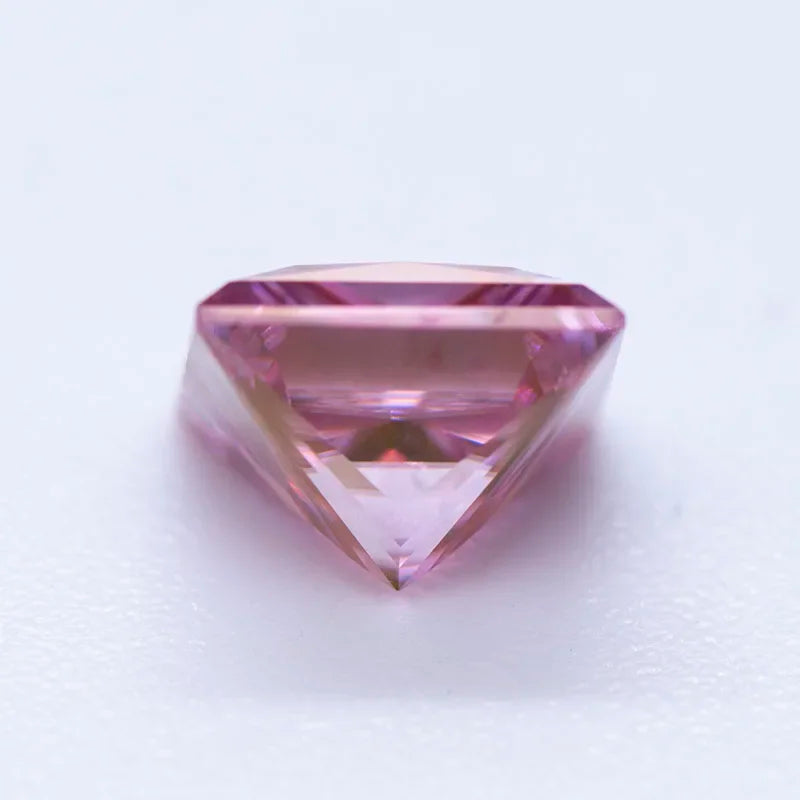 Moissanite Gemstone Princess Cut Sakura Pink color Lab Grown Diamond Advanced Jewelry Making Materials with GRA Certificate