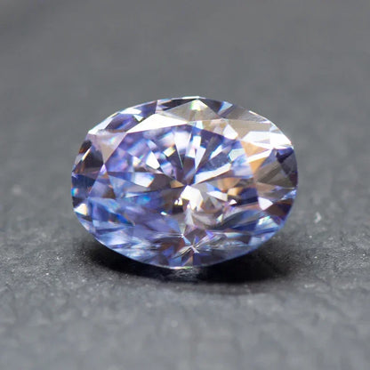 Moissanite Stone Lavender Color Oval Cut Synthetic Lab Created Heat Diamond DIY Jewelry Making Materials with GRA Certificate