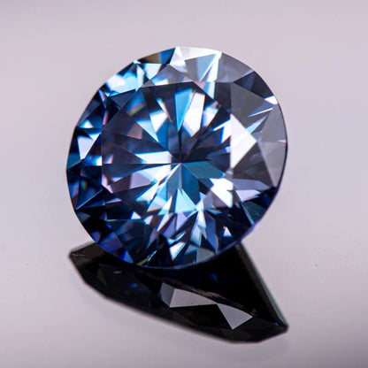 Moissanite Round Cut Sapphire Blue Colored VVS1 Lab Grown Gemstones Jewelry Making Loose Gemstone with GRA Certificate 