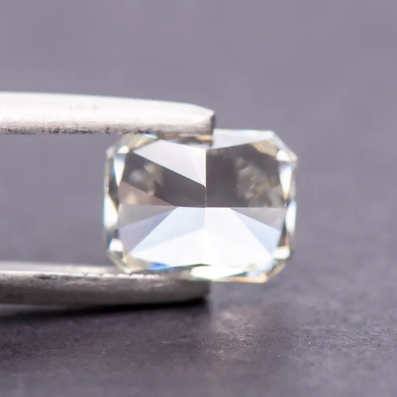 Cubic Zirconia Radiant Shape White G Color 5A Grade 4k Crushed Ice Cut Loose Charm Beads for DIY Necklace Earrings Main Material 