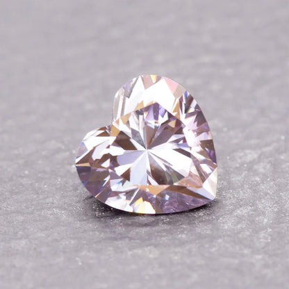 Moissanite Stone Light Purple Color Heart Shape Diy Jewelry Making Charms Advanced Jewelry Rings Earrings Making Certificate
