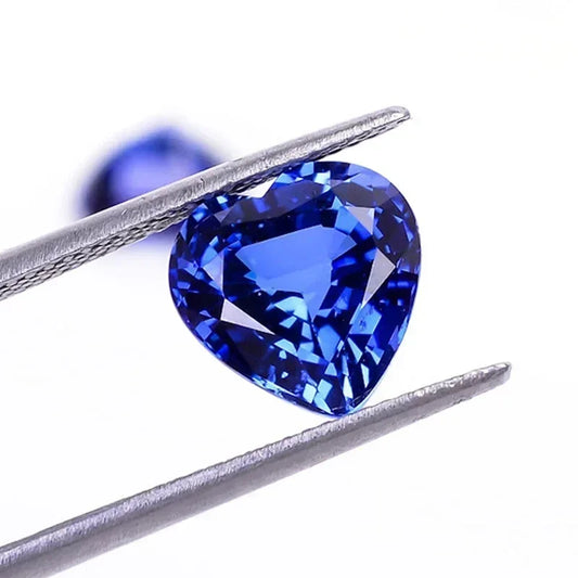 Lab Grown Sapphire Royal Blue Color Heart Shape Charm Gemstones for Diy Jewelery Making Materials Selectable AGL Certificate 