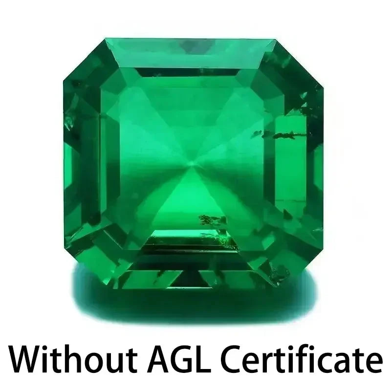 Lab Grown Colombia Emerald Asscher Cut Hydrothermal Green Gemstone for Diy Jewelry Making Material Selectable AGL Certificate 