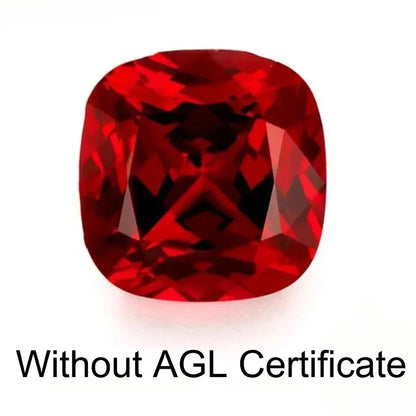 Lab Grown Ruby Square Cushion Shape Pigeon Blood Red VVS1 Selectable AGL Certificate Gemstone for Diy Jewelry Making Materials 