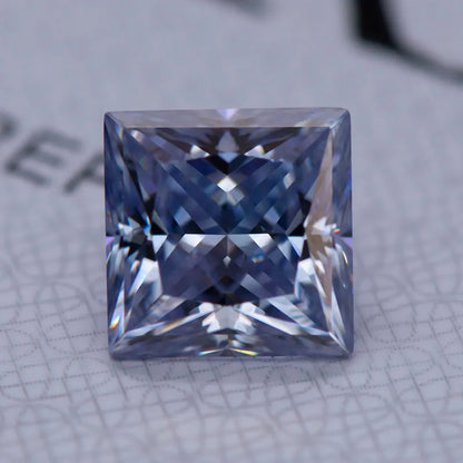 Moissanite Gemstone Princess Cut Lavender color Lab Grown Diamond Advanced Jewelry Making Materials with GRA Certificate