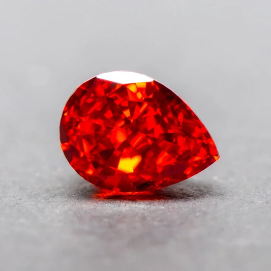 Cubic Zirconia Pear Shape Red Color 5A Grade 4k Crushed Ice Cut Charm Beads for DIY Jewelry Making Rings Necklace Main Materials