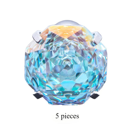 Cubic Zirconia Stainless Steel Earring Rose Cut Mint Manbo Color 8.0mm Jewelry for Women Wholesale 4 Prong Tragus Earrings