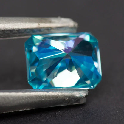 Moissanite Radiant Cut  Aquamarine Color Lab Grown Diamond for Diy Advanced Jewelry Making Materials with GRA Certificate