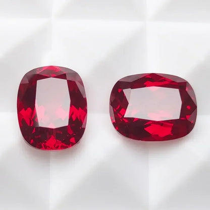 Lab Grown Ruby Pigeon Blood Red Rectangular Cushion Cut Top Quality Gemstone for Diy Jewelry Making Selectable AGL Certificate 