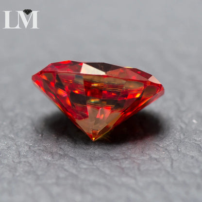 Moissanite Stone Oval Cut Watermelon Red Color Lab Created Synthetic Diamond DIY Jewelry Making Materials with GRA Certificate