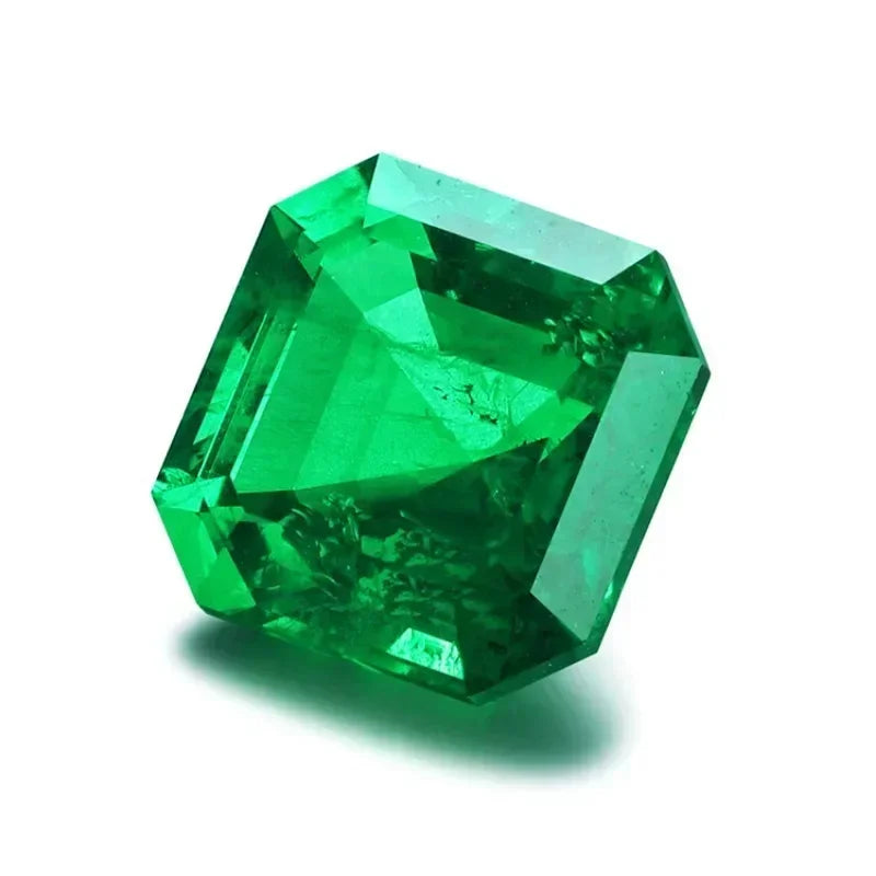 Lab Grown Colombia Emerald Asscher Cut Hydrothermal Green Gemstone for Diy Jewelry Making Material Selectable AGL Certificate 