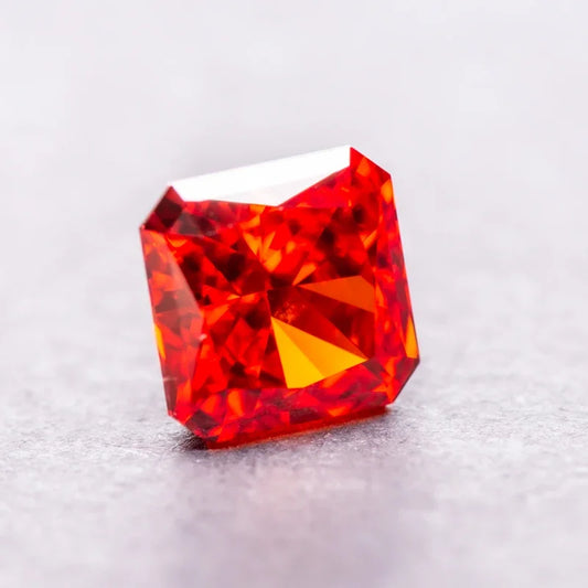 Cubic Zirconia Asscher Shape Red Color 5A Grade 4k Crushed Ice Cut Charm Beads for DIY Jewelry Making Earings Ring Materials