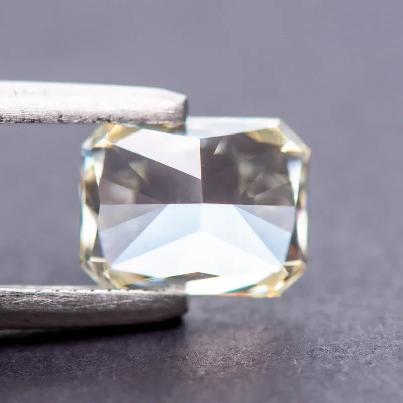 Cubic Zirconia Radiant Shape Light Yellow Color 5A Grade 4k Crushed Ice Cut Charm Stone for DIY Necklace Earrings Main Materials