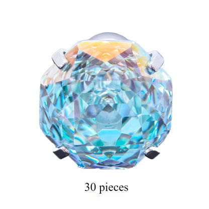 Cubic Zirconia Stainless Steel Earring Rose Cut Mint Manbo Color 8.0mm Jewelry for Women Wholesale 4 Prong Tragus Earrings