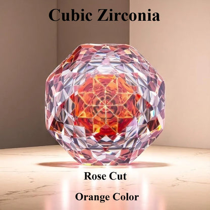 Cubic Zirconia Rose Cut Orange Color Charms Gemstone Bead DIY Advanced Jewelry Rings Earrings Making Factory Wholesale