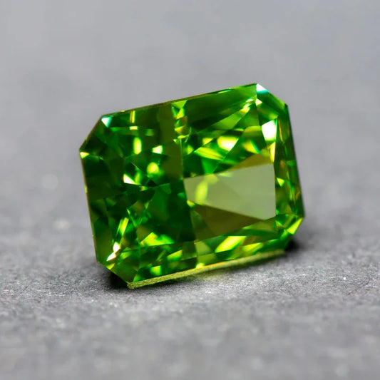 Cubic Zirconia Radiant Shape Green Color 4k Crushed Ice Cut Charm Beads for DIY Jewelry Making Necklace Earrings Main Materials 