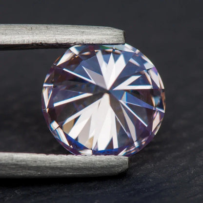 Moissanite Wholesale Light Purple Color Round Cut Lab Grow Gemstone for Jewelry Diy Making Materials with GRA Certificate 