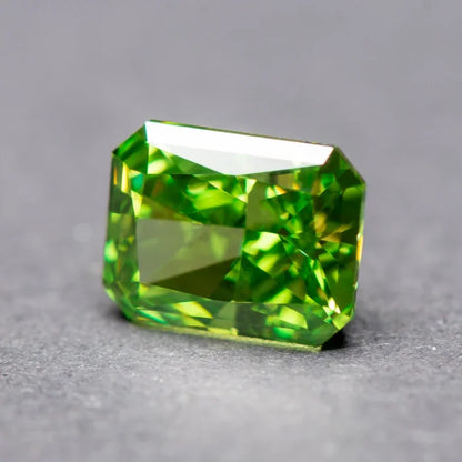Cubic Zirconia Radiant Shape Green Color 4k Crushed Ice Cut Charm Beads for DIY Jewelry Making Necklace Earrings Main Materials 