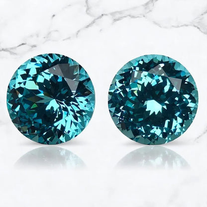 Lab Grown Paraiba Gemstones Round Shape 100 Faceted Cut Charm Beads for Diy Jewelry Making Materials Selectable AGL Certificate 