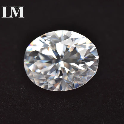 Moissanite Loose Stone Oval Cut D Color VVS1 Synthetic Lab Created Gemstone Pass Diamond Tester Comes with GRA Certificate