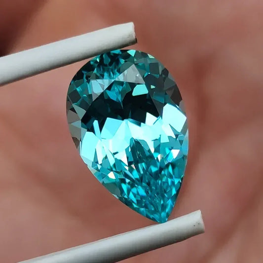 Lab Grown Paraiba Gemstones Pear Shape Top Quality Charm Beads for Diy Jewelry Rings Making Material Selectable AGL Certificate 