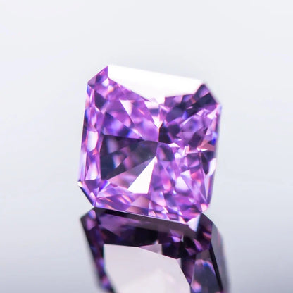 Cubic Zirconia Asscher Shape Purple Color 5A Grade 4k Crushed Ice Cut Charm Beads for DIY Jewelry Making Necklace Ring Materials 