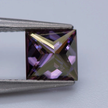 Moissanite Gemstone Princess Cut Emperor Purple color Lab Grown Diamond Advanced Jewelry Making Materials with GRA Certificate