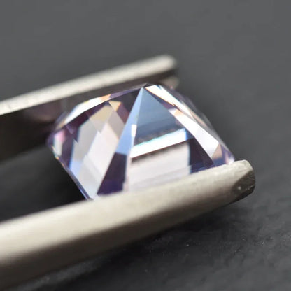 Wholesale Moissanite Stone Asscher Cut Light Purple Color Extremely Shiny Quality DIY Advanced Jewelry Rings Earrings Making Cer