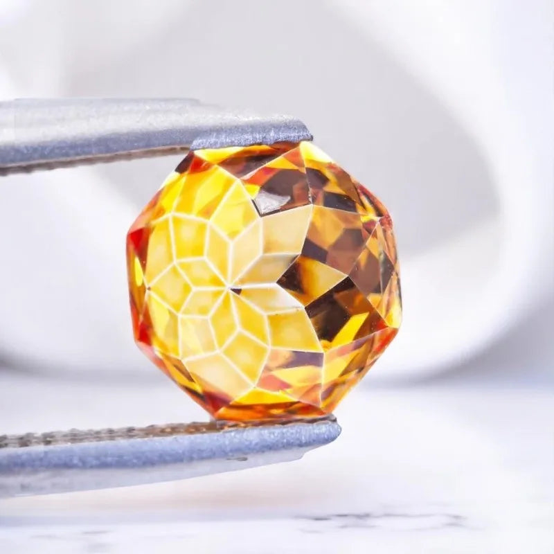 Cubic Zirconia Rose Cut Orange Color Charms Gemstone Bead DIY Advanced Jewelry Rings Earrings Making Factory Wholesale