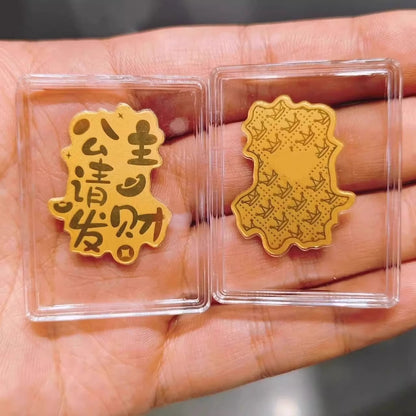 Gold 999 pure gold 2mg mobile phone sticker, a gift of the God of Wealth for getting rich