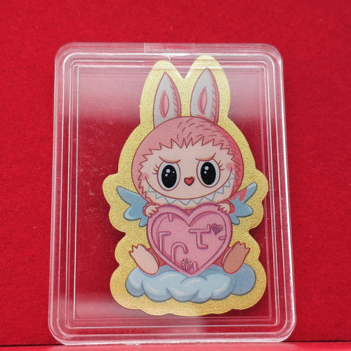 Gold mobile phone sticker love angel Labubu
