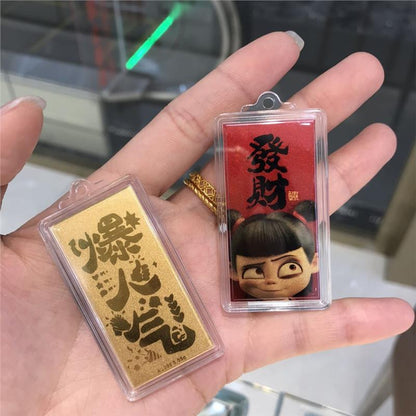 Gold phone sticker Nezha (Type B)
