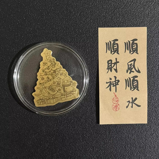 Gold phone sticker Christmas tree