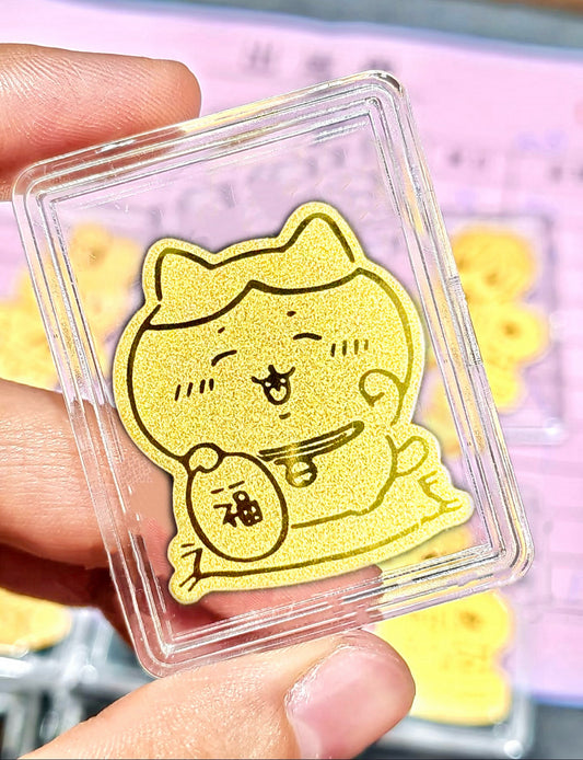 Gold mobile phone sticker attracting fortune