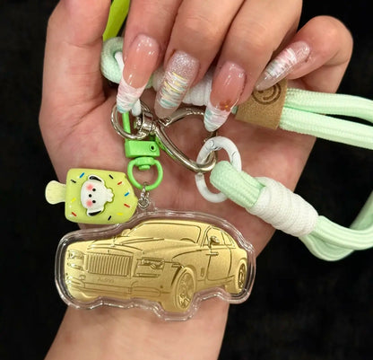 Car, house, money, gold mobile phone stickers, bag keychains, pure gold pendants, birthday gifts, gifts for girls, souvenirs