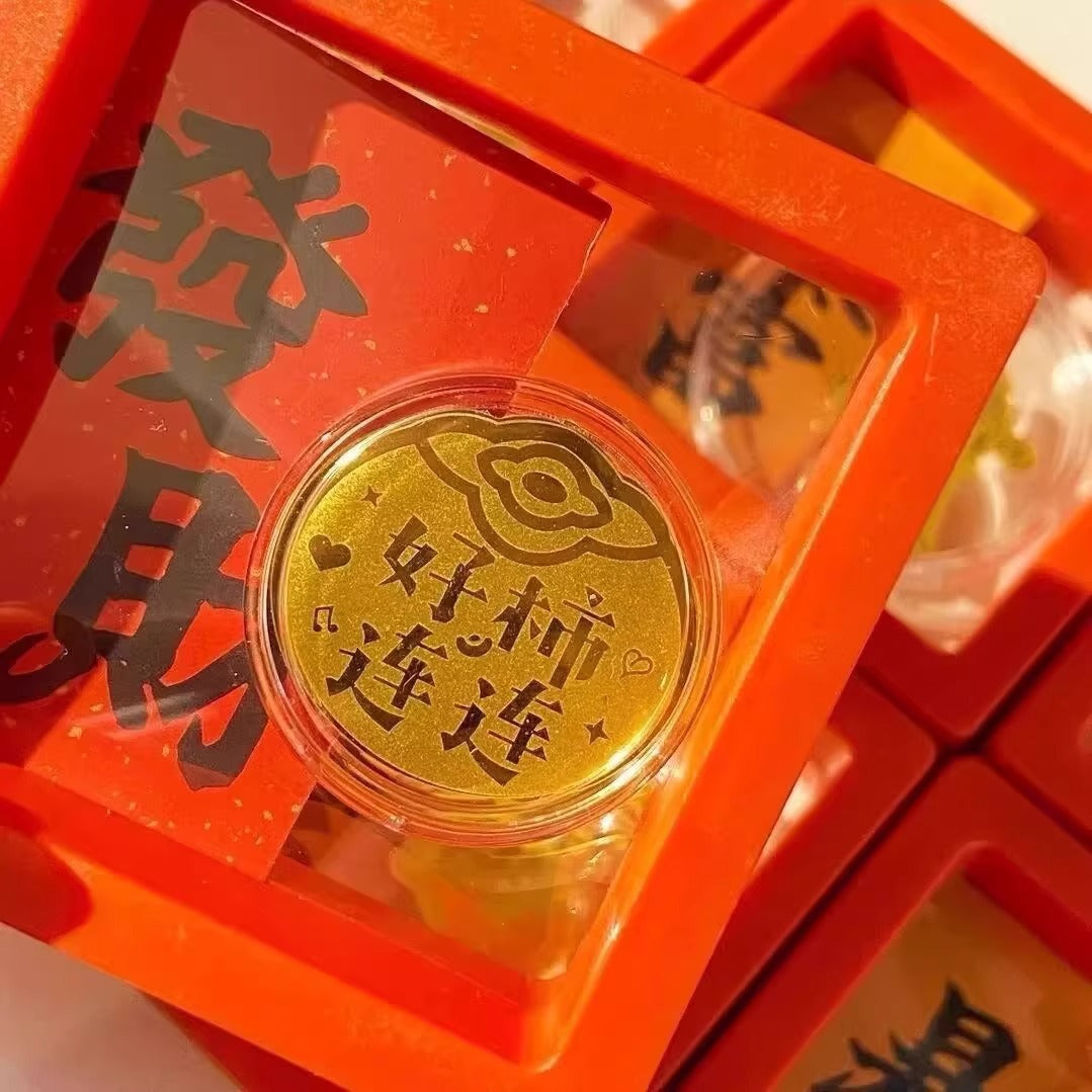 (Good Luck and Continuous Fortune) Surface containing 2mg gold