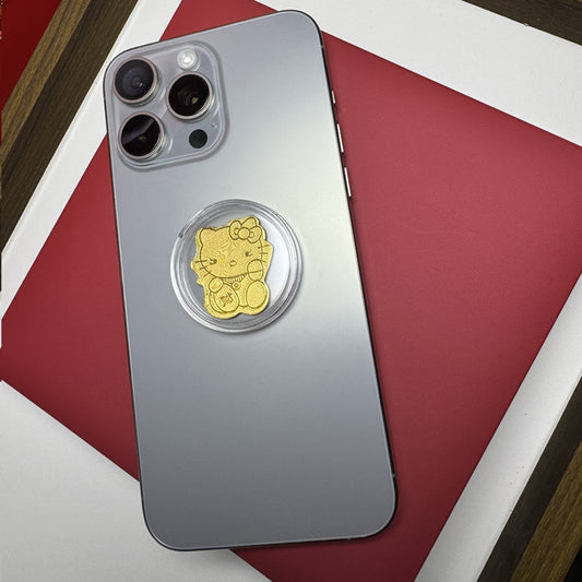 Gold phone sticker KT cat