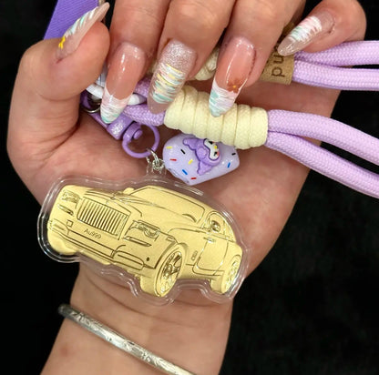 Car, house, money, gold mobile phone stickers, bag keychains, pure gold pendants, birthday gifts, gifts for girls, souvenirs