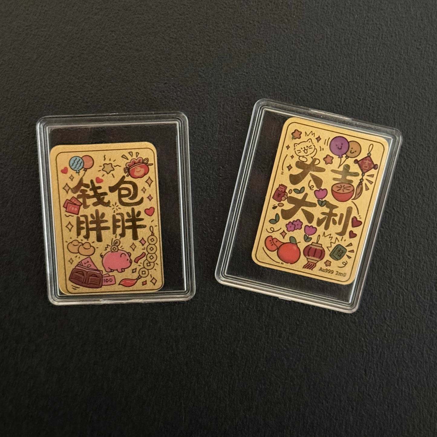 Gold phone sticker colorful wallet fat