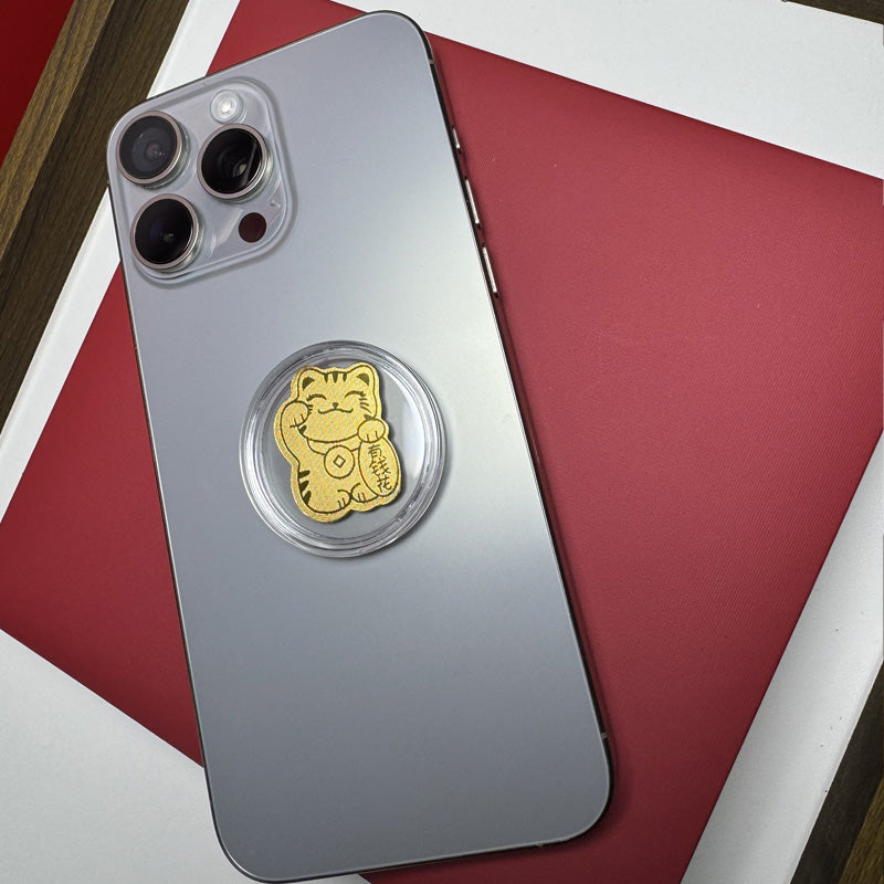 Gold mobile phone sticker with money