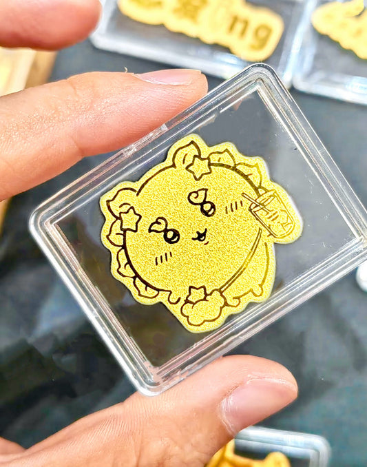 Gold phone sticker Lion Sa