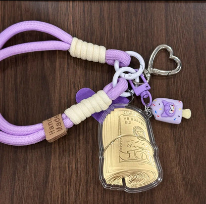 Car, house, money, gold mobile phone stickers, bag keychains, pure gold pendants, birthday gifts, gifts for girls, souvenirs