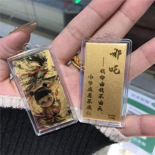 Gold phone sticker Nezha (Type B)